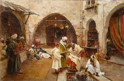 Barber at the Souk by Enrique Simonet